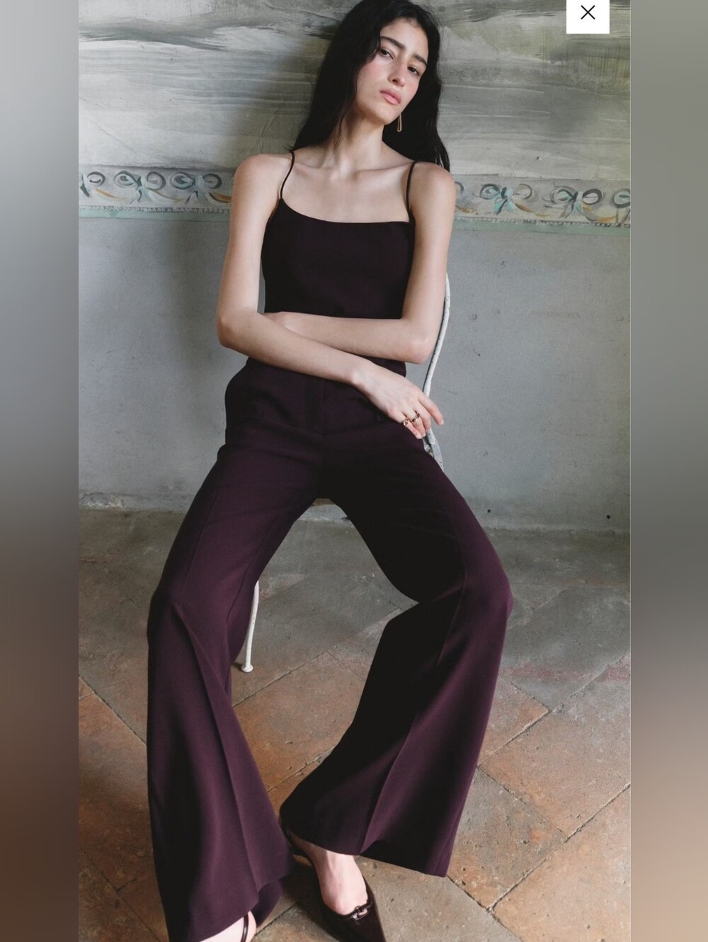 Mango SEALED! NWT! High-Waist Suits Trousers in Maroon. Sz 2. R2S!
